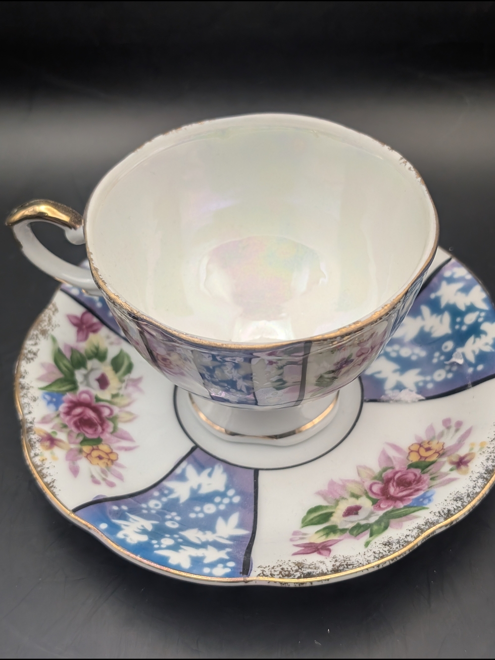 Mid-century Japanese lusterware Tea Cup And Sauce A-906